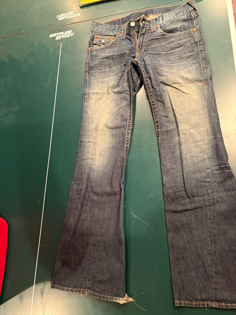 True Religion Men's Faded Blue Bootcut Jeans